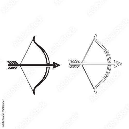 Bow And Arrow Icon Vector Symbol Design Illustration
