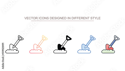 Shovel icon design with white background stock illustration