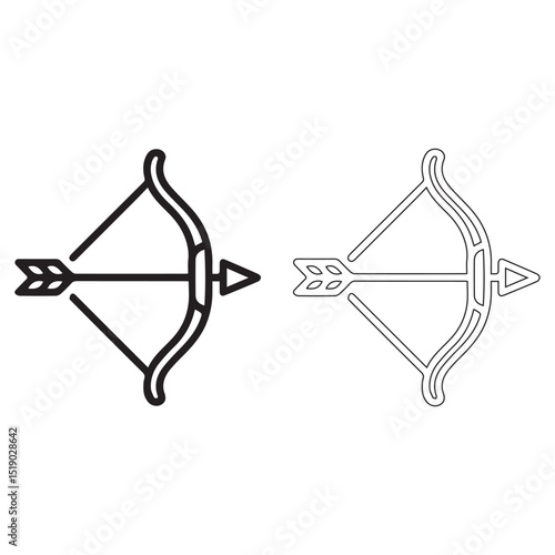 Bow And Arrow Icon Vector Symbol Design Illustration