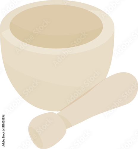 Wooden mortar and pestle
