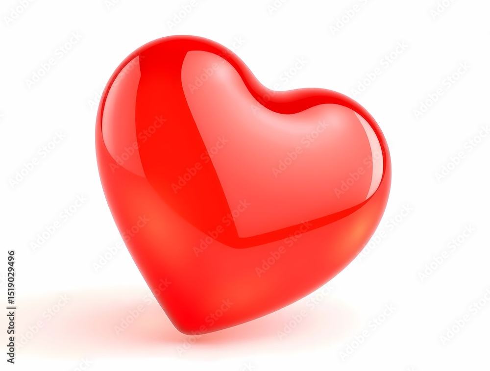 Fototapeta premium Shiny Red Heart A Symbol of Love and Affection