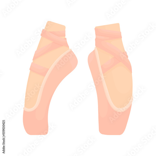 Pink pointe shoes in position. Ballet concept. Ballerina shoes.