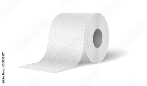 Highquality digital rendering of a white toilet paper roll on a simple background. Clean and minimalist design. Perfect for advertising hygiene and household products.
