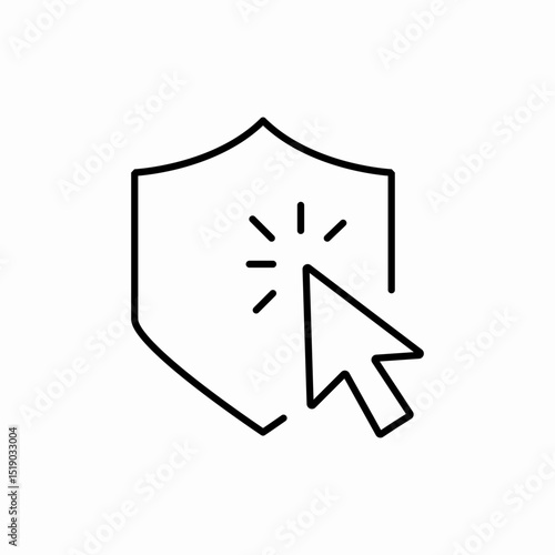 Shield click security icon vector sign