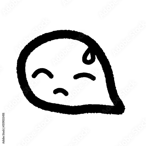 Awkward ghost doodle character