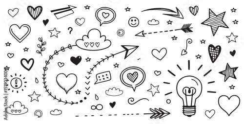 black and white doodle sketch art