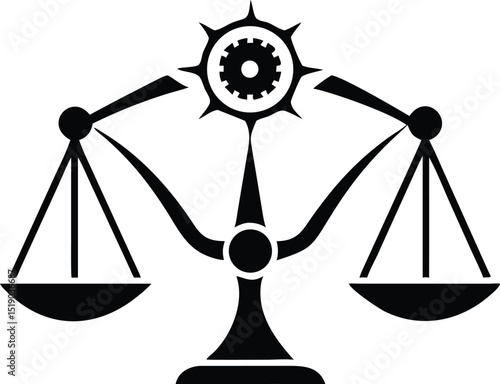 Black ai bias mitigation scale silhouette design with transparency