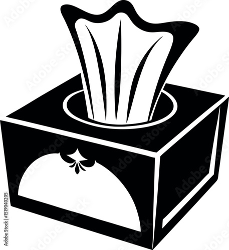 Tissue Box Icon for Hygiene and Health vector silhouette Generative AI