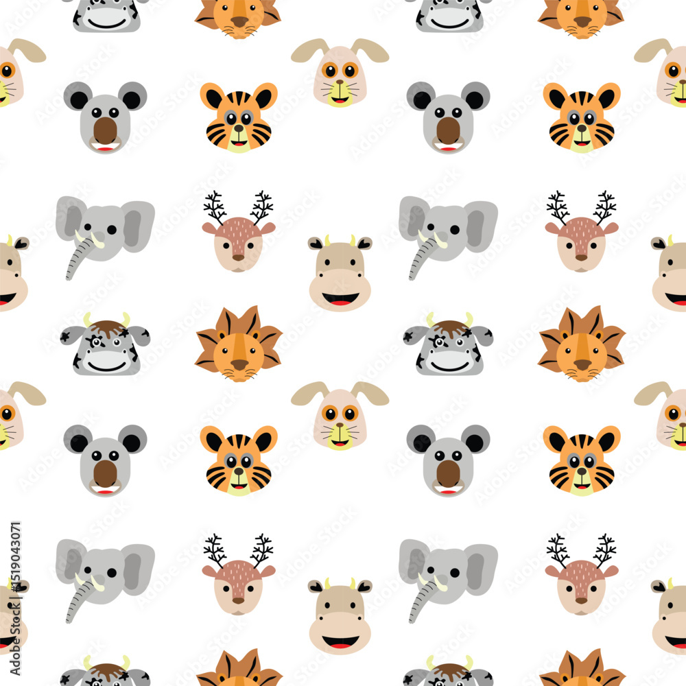 Seamless pattern cute animal design fabric printing Seamless pattern cute animal design fabric printing