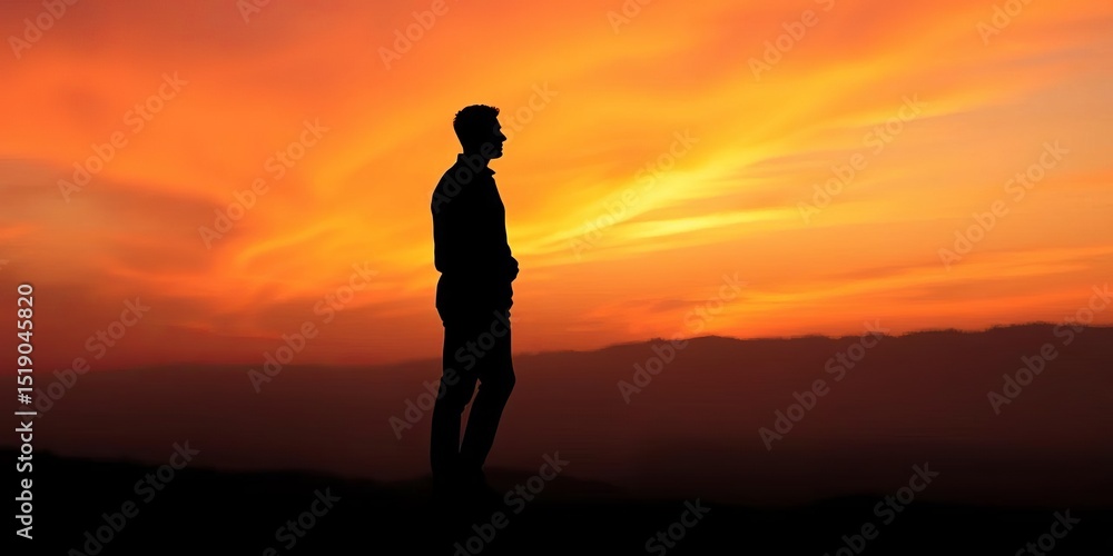 Fototapeta premium Silhouette of figure at starting line, career/business start, job, jump