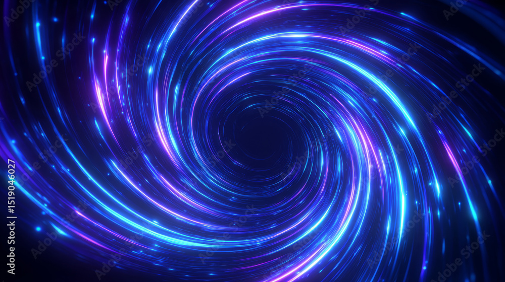 Obraz premium luminous vortex structure, abstract glowing lines rotating inward like gravitational light ring
