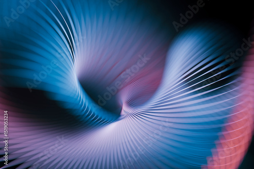 Abstract 3D rendering with swirling lines and fluid patterns