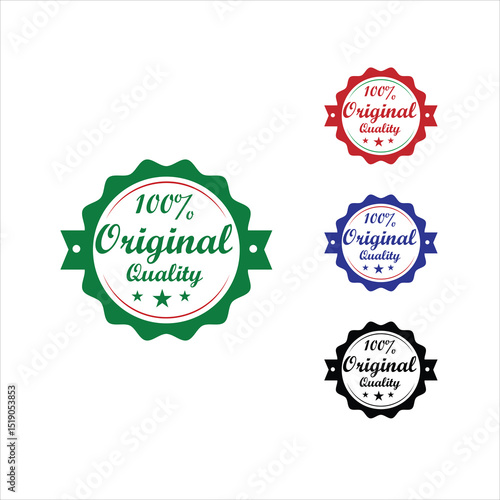 100 percent original quality guarantee badges in green red blue and black