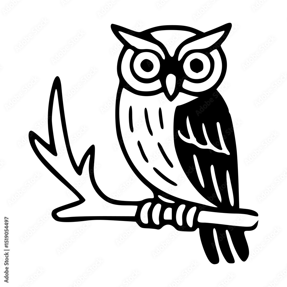 Fototapeta premium stylized woodland owl icon