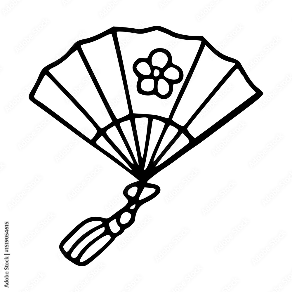 Obraz premium decorative oriental fan with tassel