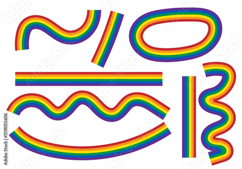 Hoja de icono de trazo con bandera del orgullo lgbtq+