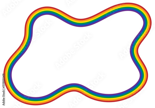Marco de trazo ondulado con bandera del orgullo lgbtq+