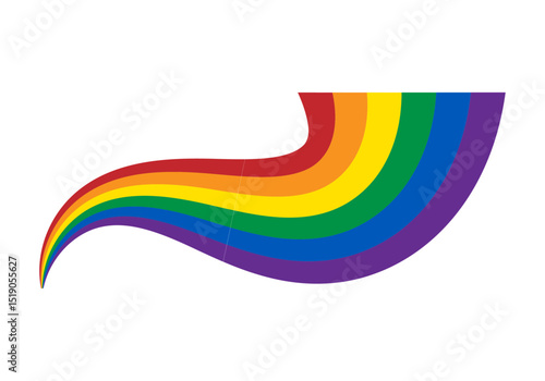 Trazo con bandera del orgullo lgbtq+ de fino a ancho 