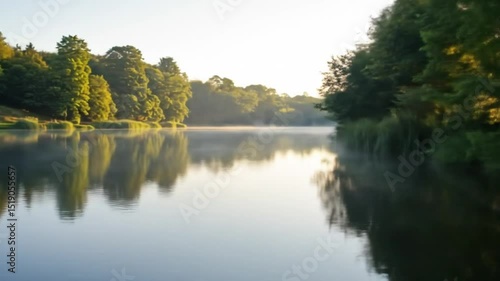 Wallpaper Mural Rowboat on Calm Lake in autumn Torontodigital.ca