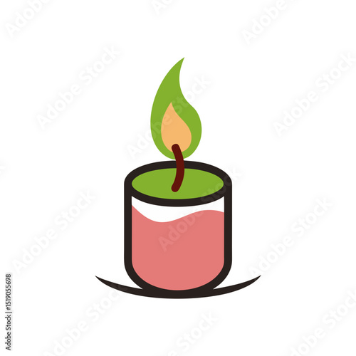 Relaxing Spa Candle Vector Doodle Clipart