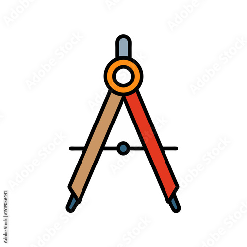 Precise Compass Tool Vector Doodle Clipart