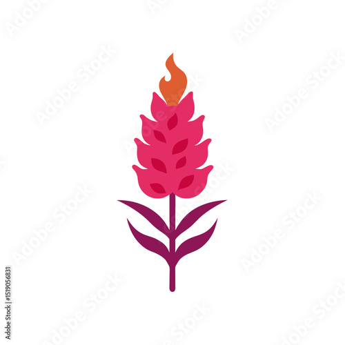 Beautiful Fireweed Flower Vector Doodle Clipart