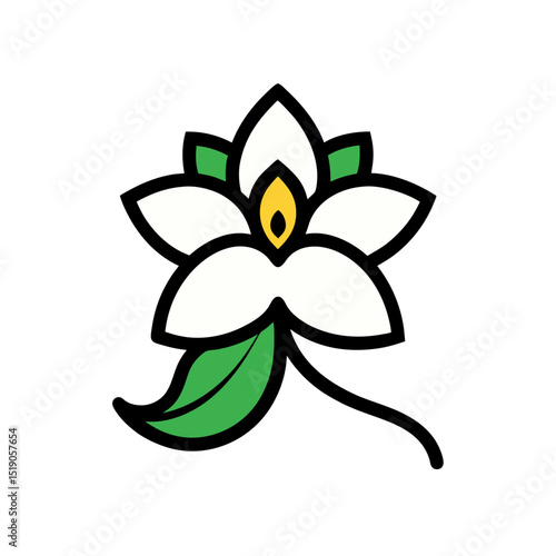 Fragrant Lemon Balm Flower Vector Doodle Clipart