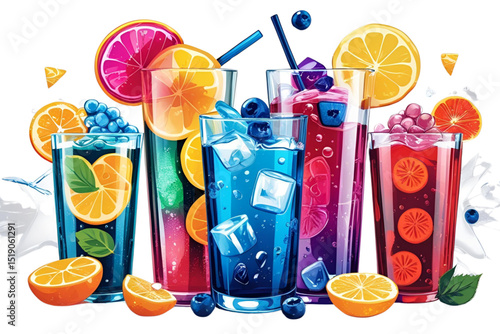 set of cocktails