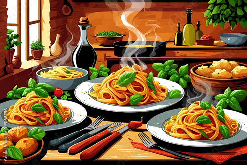 spaghetti with seafood