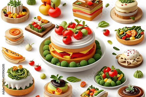 set of cakes