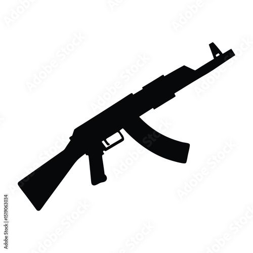  AK 47 gun silhouette vector illustration 