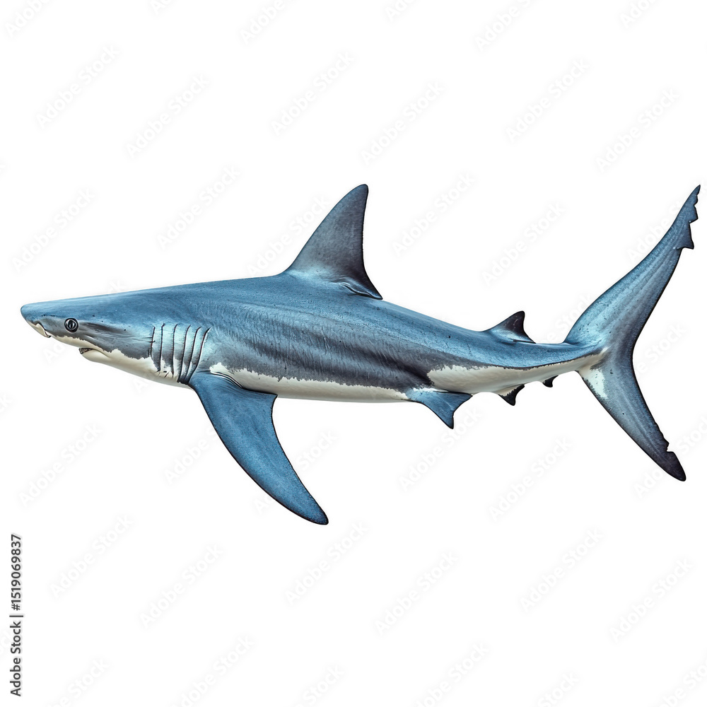 Obraz premium Isolated mako shark image isolated on transparent background, png