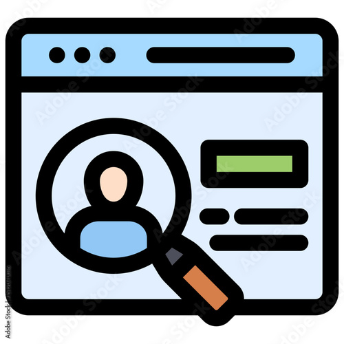 Online Recruitment icon symbol. Vector illustration.