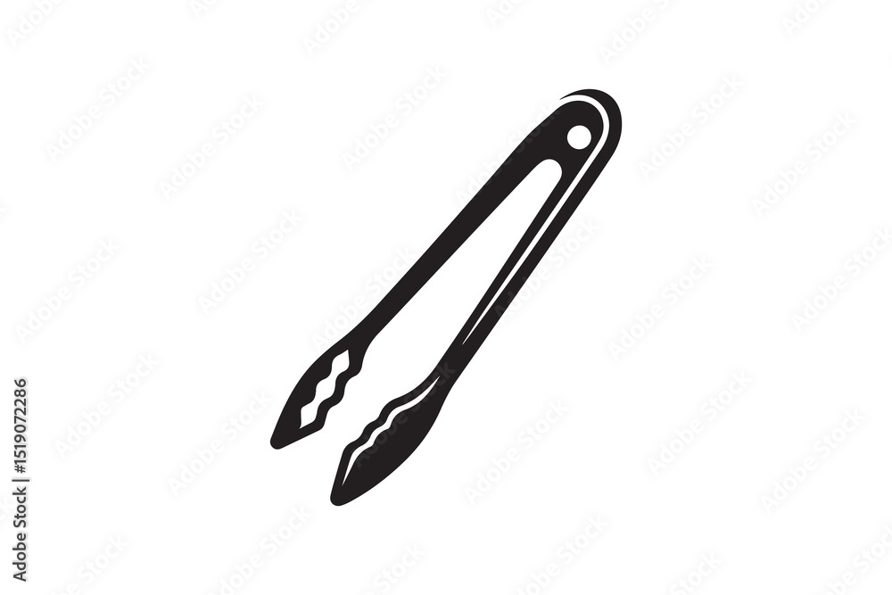 Obraz premium Kitchen Tong vector silhouette isolated in white background