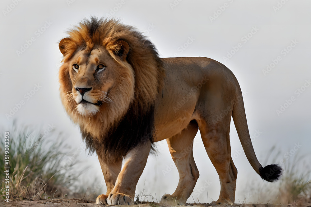 Obraz premium Majestic Male Lion with Golden Mane