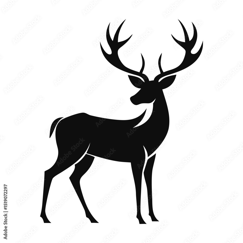 Obraz premium Deer silhouette, deer in jungle silhouette