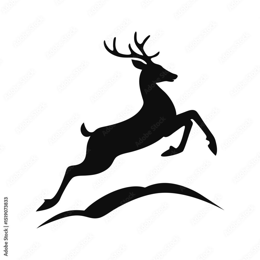 Fototapeta premium Deer silhouette, deer in jungle silhouette