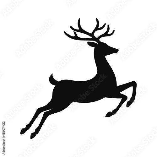 Deer silhouette, deer in jungle silhouette