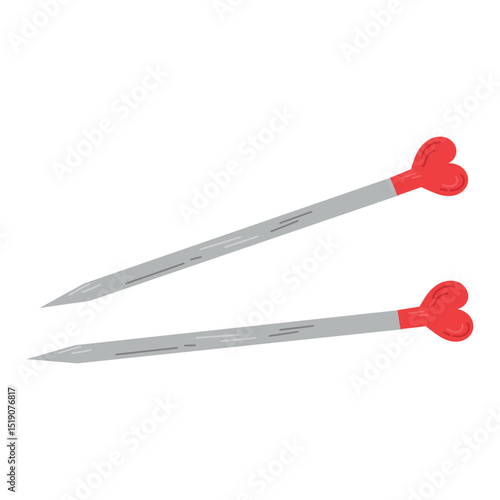 knitting needles.