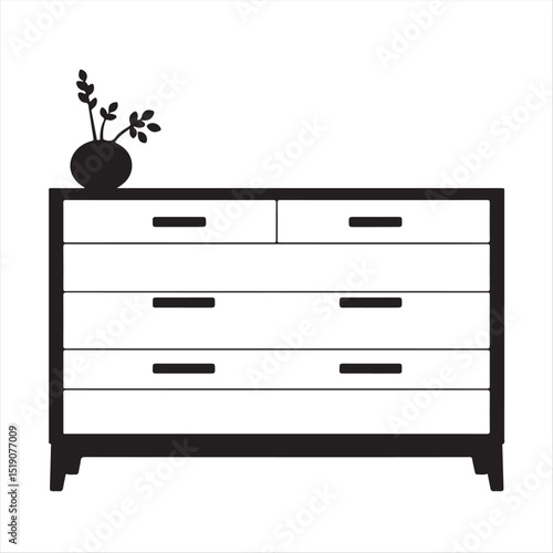 Antique wooden chest of drawers, a classic furniture piece, provides stylish storage for any room