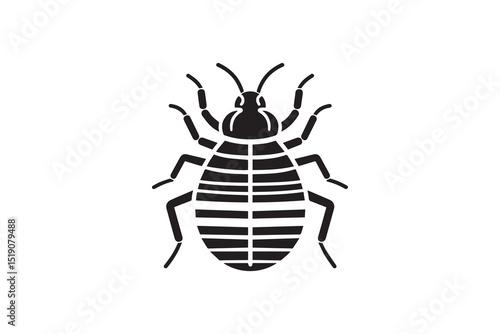 Bedbug vector silhouette isolated in white background