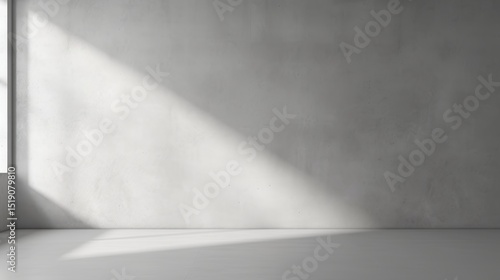 abstract. minimalistic background for product presentation. walls in  large empty room. can full of sunlight. Loft wall or minimalist wall. Shadow, light from windows to plaster wall.