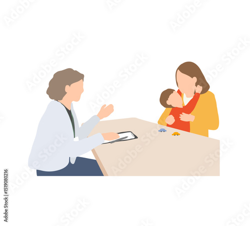 Emotional support for child during developmental counseling session