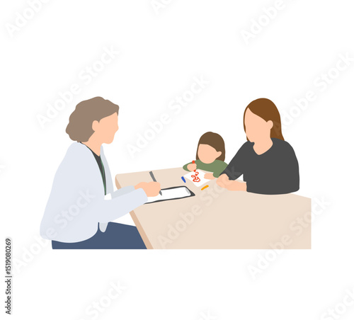 Counseling session with mother and child at developmental support center