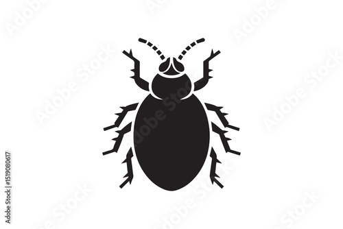 Bedbug vector silhouette isolated in white background