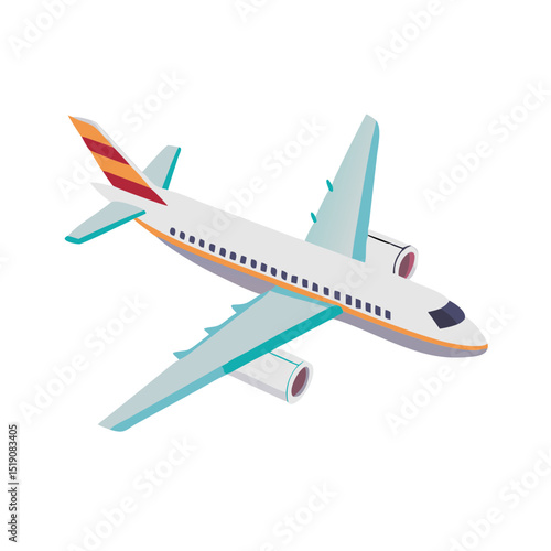 Passenger air plane clipart illustration isolate white background 