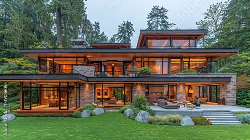 Luxury house in Vancouver, Canada. HD 8k wallpaper photographic image
