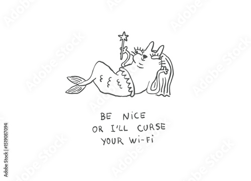 Ironic Cat Doodles – Hand Drawn Comic Sketches for Prints and Stickers