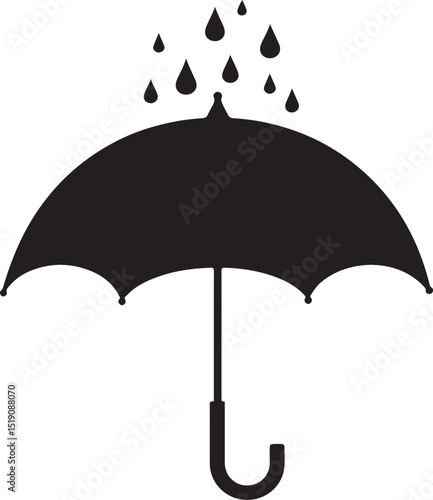 umbrella with rain drops