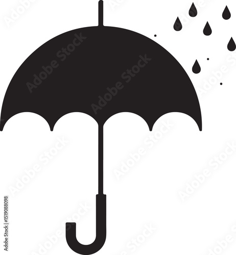 umbrella with rain drops